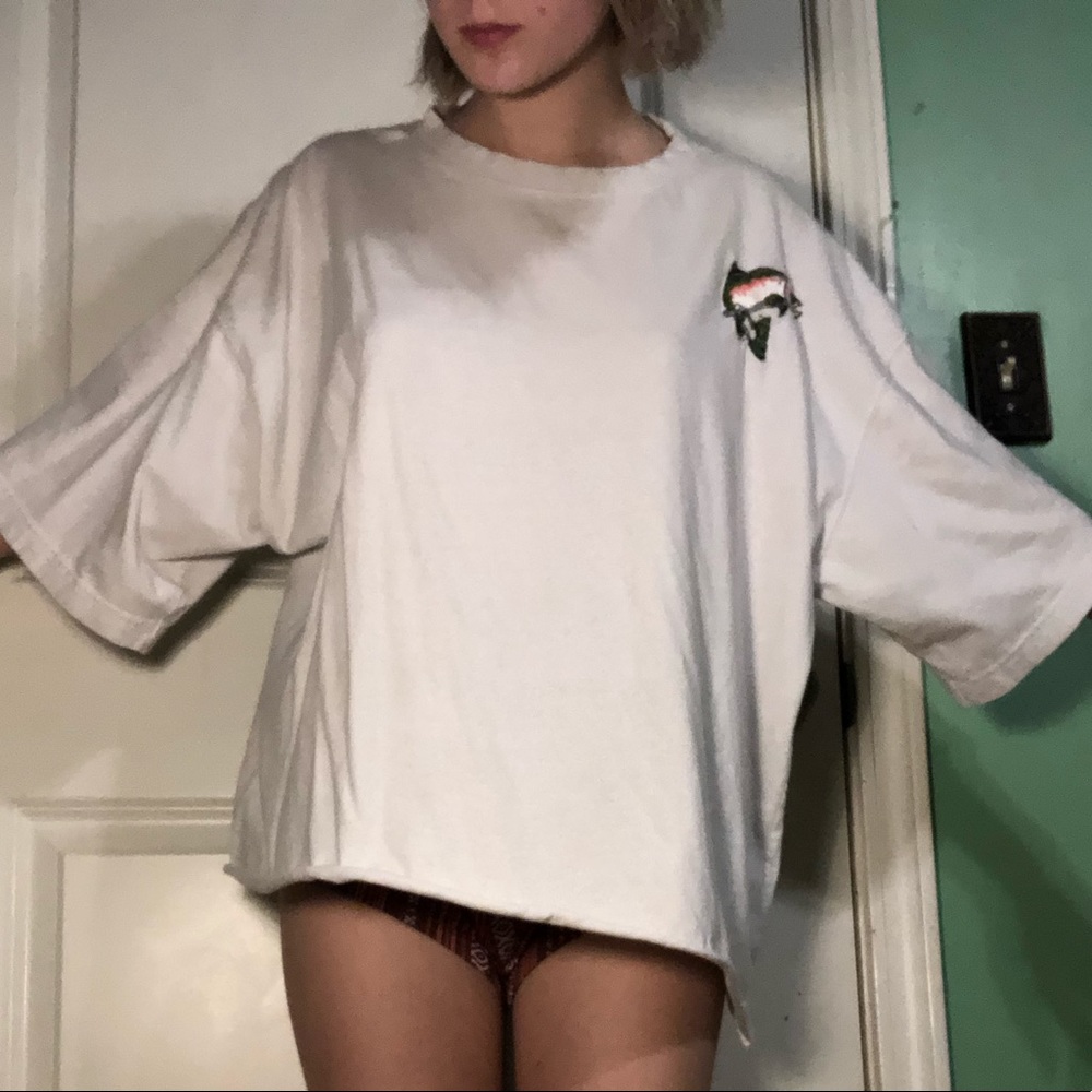 Embroidered fish shirt